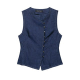 Women's Temperament Commuting Suit Double Sleeveless Vest + Wide Leg Pants 3191052