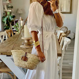 Spot Women's Wear 2025 Autumn And Winter New Fashion Temperament Pure Color In The Long Shirt Dress