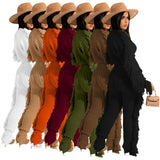 Zingj New Women's Wear Casual Solid Color Knit Long Sleeve Tassel