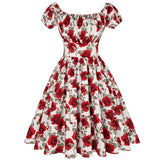 Women Vintage 50's 60s Swing Full Circle Flare Dress Hawaiian 4XL Office Sundress Pinup Retro Rockabilly Dresses