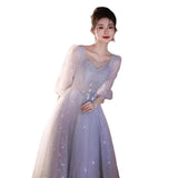 Dress Banquet Light Luxury Niche Host Dignified Atmospheric Dinner Long Long Sleeve Dress Student Art Exam