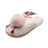 Women Slippers Female Short Plush Indoor Cotton Shoes Ladies Warm Non-Slip Animal Prints Cartoon Women's