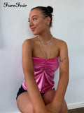 2022 Halter Neck Blue Y2K Tank Tops Ruched Backless Summer Sexy Crop Top Women Sleeveless Off Shoulder Party