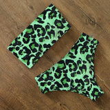 2021 Swimwear Swimsuit Women Print High Waist Bikini Set Back Cross Bandeau Bathing Suit Female Beach Wear
