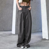 Retro Street Low Waist Wide Leg PantsOutfit