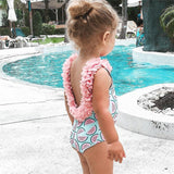 Girls Swimwear Toddler Kids Swimsuit Bikini Flower Girls Summer Beachwear Backless Children Bathing Suit 1 2 3 4