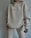 And Winter 2025 New Casual Jacket Set Plus Velvet Long Sleeve Fashion Thick Trousers Two Sets Of