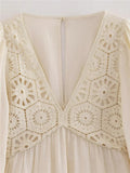 2023 Woman Short Playsuit Crochet Summer Woman Jumpsuit Fashion Puff Long Sleeve Female Jumpsuit Loose