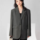 And Autumn Thin Gray Blazer Female Senior Design Sense Small Korean Version Of Casual Small Suit