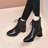 Zingj Boots 2023 Autumn And Winter New Style Red Heels Fashion Boots Round Head Lean Short Boots Two Kinds Of High-Heeled Women's