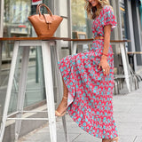Spot 2025 Ladies Autumn New Fashion Print V-Collar Casual Irregular