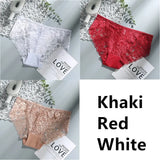 Sexy Low Waist Women's Underwear Lace Plus Size Seamless Panties Breathable Lingerie Female Briefs Solid Hollow