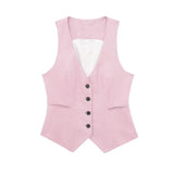 Autumn And Winter Straight Trousers Double Buckle Suit Vest Three Sets Of New Women's Fashion Commuting