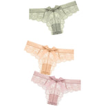 Sexy String Lace Underwear Women Back Bow Panties Women G String T-back Thong Transparent Lingerie Cute