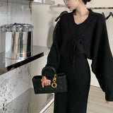 Zingj Autumn And Winter New Gentle Wind Design Sense Fashion Girl Dress Sweater Cardigan Coat Skirt Knitting-Outfit