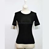 2021 Summer Harajuku T shirt Women See-through Slim korean Tshirt Short Sleeve Tops Black Green Purple White