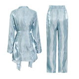 Piece Set Women Tracksuit Fashion 2022 Set Woman 2 Pieces Chic Female Trouser Suits Sexy Party Outfits Festival