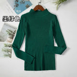New-coming Autumn Winter Tops Basic Turtleneck Pullovers Sweaters Primer Long Sleeve Short Korean Slim-fit tight