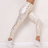 Zingj Style Leopard Print Buttock Fitness Pants, Tight Elastic Print Yoga Pants High Waist Slim Sports Pants-Outfit