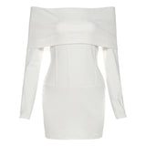 2025 Autumn New Women's Hottie Style Temperament Sexy Shoulder Bag Hip Dress Dress