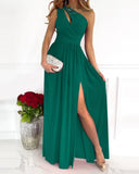 Slant Shoulder Hollow-out Elegant Other Commuter Gradient Color High Long