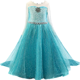 Halloween Costume for Girls Children Clothing Princess Dress Girl Birthday Cosplay Clothes Belle Dress Send Crown New