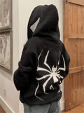 zip-up hoodie with spider