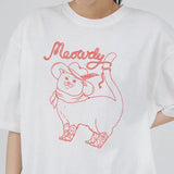 Cartoon Cowboy Cat Print Oversized T-shirtOutfit