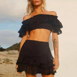 Piece Set Women Office Tracksuit Sexy Outfit Summer Luxury Designer Clothing 2021 Crop Top Skirt 2 Piece Dress Sets