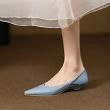 Women's Shoes 2025 Pointed Shallow Mouth Cat With Hollow Out Sexy Skirt Soft Sole Comfortable Soft Leather Single Shoes One