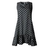 Women Dresses 2022 Women's Ruffles Spring Street Sexy Casual Slim Thin Beach Party O Neck Mini Polka Dots Free