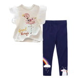 Pieces Kids Children Girls Clothes Set Little Girl Summer Cartoon Print T Shirt and Pants Leggings Outfits Clothing