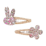 Pcs/lot New Girls Cute Rabbit Flower Hair Clips Sweet BB Glitter Hairpins Barrettes Headwear Fashion Hair Accessories For