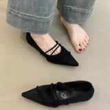 Version Of Single Shoes Women 2025 New Spring And Autumn Tips With Shallow Fashion To Increase The Evening Wind Flat