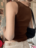 Heart Rhinestone Rib Crop Tank Top- Outfit