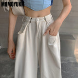 Loose Jeans For Women High Waist Stretch Wide Leg Femme Trousers Casual Comfort Denim Mom Pants Washed Jean