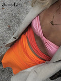 Summer Patchwork Sexy Hollow Out y2k Midi Dress Women 2022 Beach Strapless Sleeveless Backless Bodycon Dresses