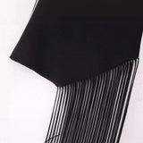 New Spring Tassel Decoration Stretch Body Wipe Chest Knitted Blouse