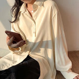 Women Breathable Designer Chiffon Shirts Womens Loose Elegant All-match Chic Stylish Daily Shirt Ladies Streetwear