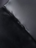Spring Luxury Elegant Black Soft Stretchy Pu Leather Ruched Bandage Pencil Skirt Women High Waist Office Wear Women