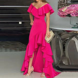 Women's Long Skirt Elegant V-neck Irregular