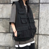 Men's Vest New 2023 Summer Hong Kong Style Relaxed Leisure Men's Trend Large-Size Vest Clip