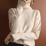 And Winter Sweater Women's High-Necked Hooded Ragged Sweater With A Solid Color Loose Lazy Bottom