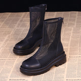 Boots Martin Boots Women's Summer Tide Ins Thin Short Boots Korean Version Cake Single Boots Breathable Mesh Hollow Women's