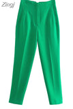 Women's Pants Beige Pencil High Waist Pants For Women Office Casual Elegant Woman Trousers Fashion Streetwear Summer