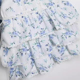 Summer New Women's French V-Collar Embroidered Print Dress