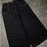 Trendy Hip-Hop Printed Jeans For Men And Women High Street Tide Brand Casual Loose Straight Wide-Legged