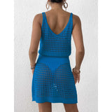 Women's Jersey Knitted Sling Dress To Collect Waist Sling Skirts Beach Dress Beach