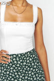 Vintage Floral Print Bow Tank Top for Women Girls Fairy Grunge Y2K 2000s Aesthetic Slim Fit Mini Vest Chic