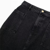 Black Denim Skirt Woman Slit Jean Long Skirts For Women Fashion 2023 High Waist Summer Midi Skirt Y2k Streetwear